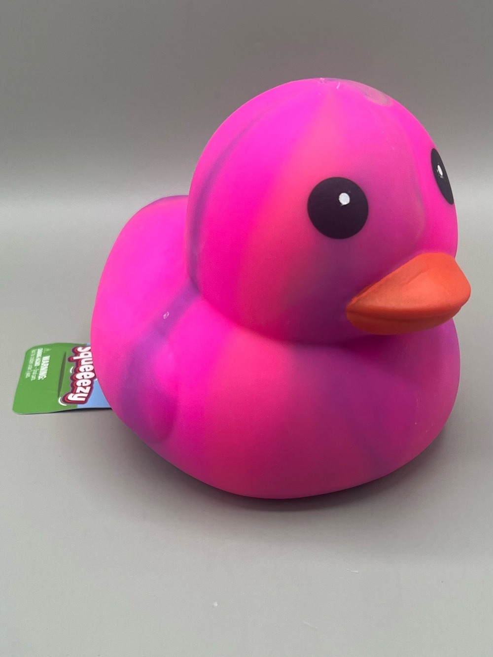 Toymendous Jumbo SQUEEEZY Hot Pink 🩷 Tie Dye Duck Chick 🐣 NEW - Picture 3 of 10